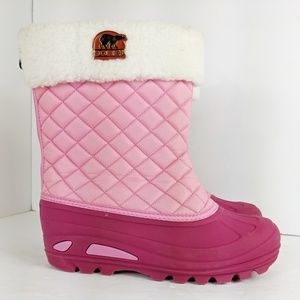 Sorel Pink Powder Storm Quilted Rubber Boots Lined